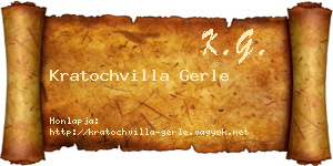 Kratochvilla Gerle névjegykártya